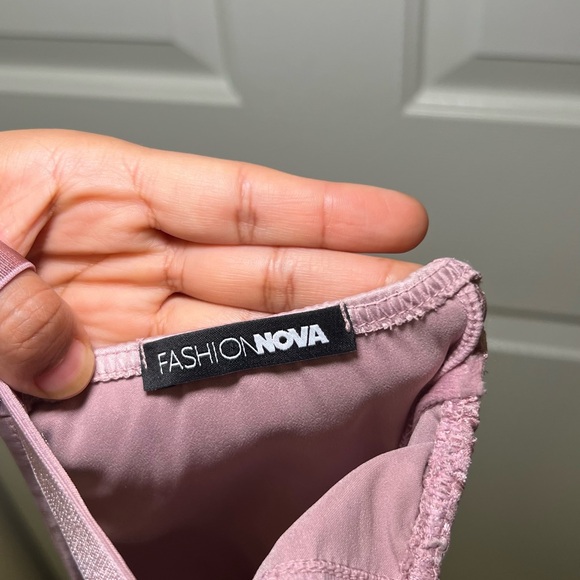 Fashion Nova Mauve Lace Satin Chemise - Picture 5 of 6